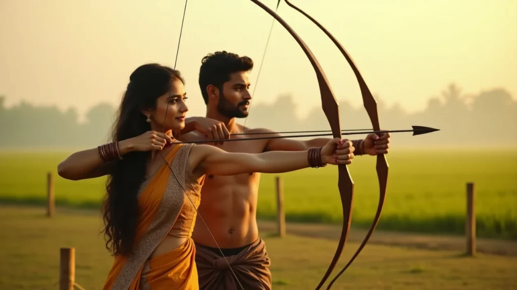 Two person archer image of khanapara teer